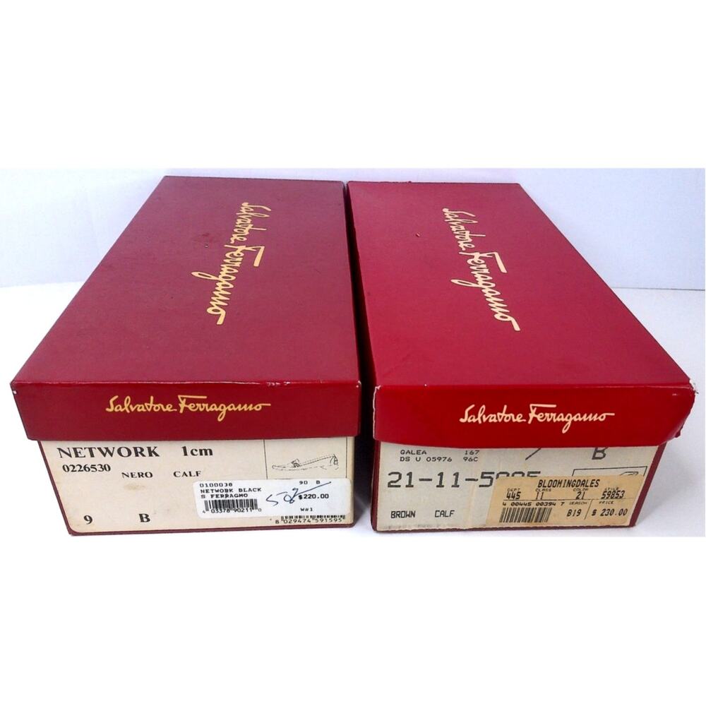 Vintage Salvatore Ferragamo Empty Shoe Boxes Luxury Storage Lot of 2 READ